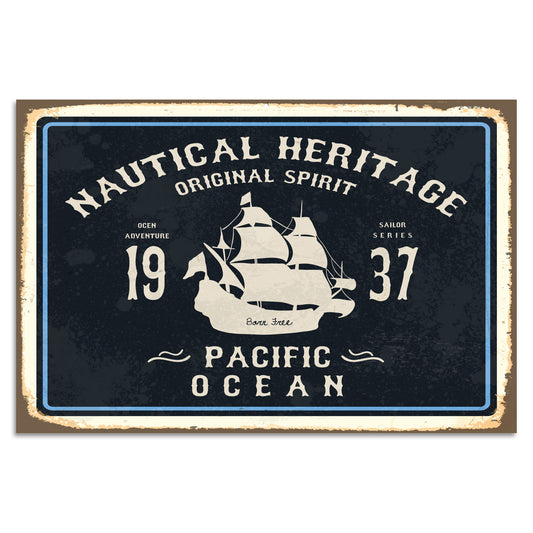Blechschild Nautical Heritage - Pacific Ocean