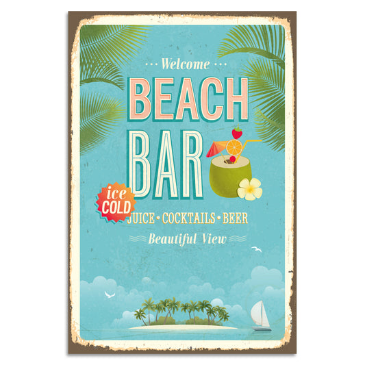 Blechschild - Beach Bar