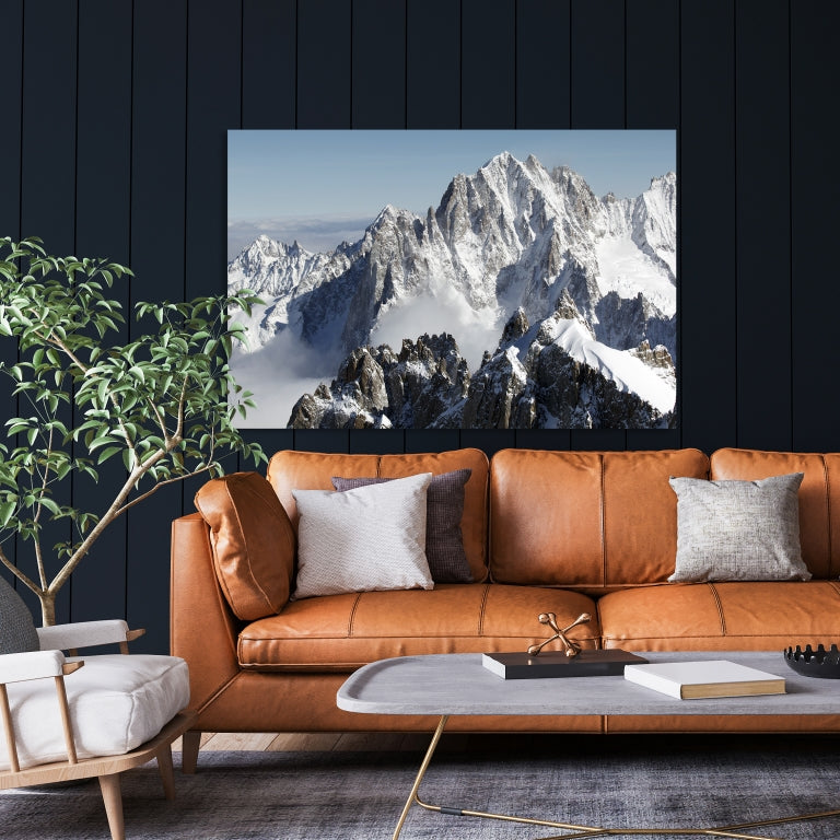 Acrylglasbild - Mont Blanc View Wohnbeispiel