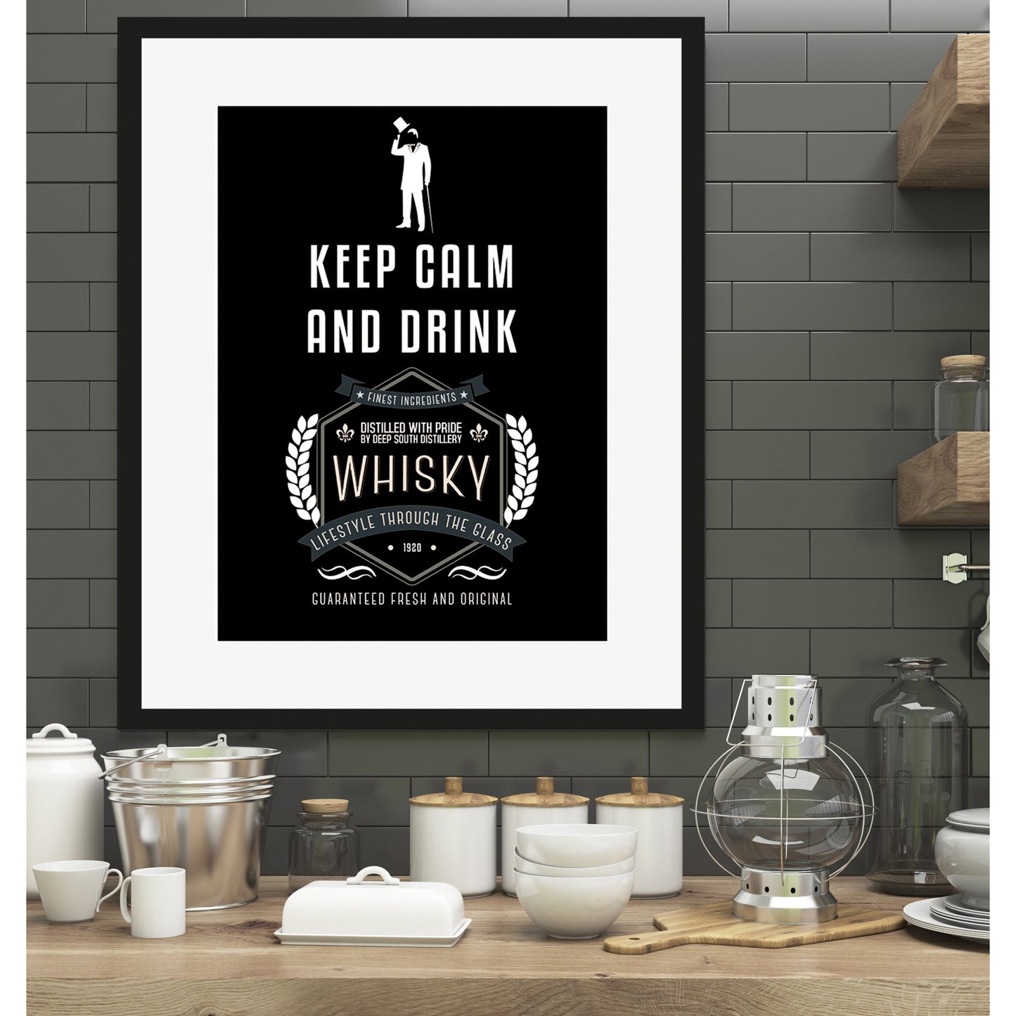 Rahmenbild - Keep Calm And Drink Wohnbeispiel