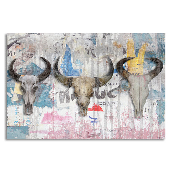 Queen Kerosin Leinwandbild - Three Skulls