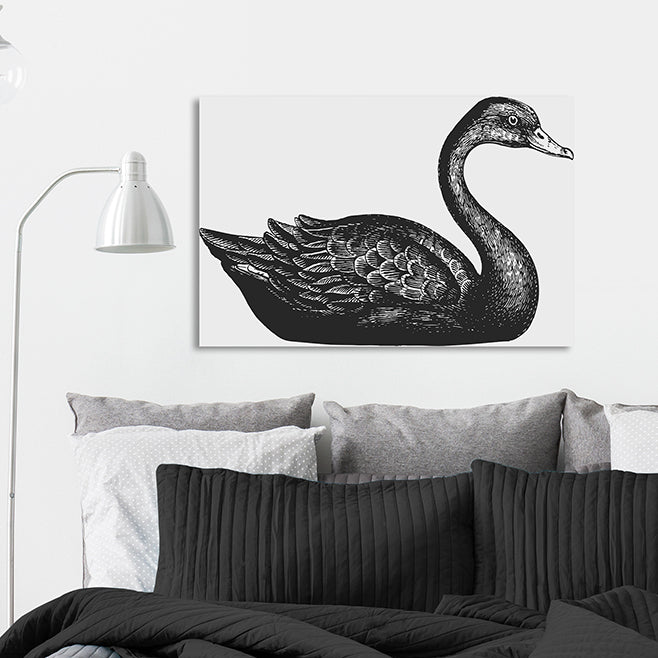 Leinwandbild - Black Swan Wohnbeispiel