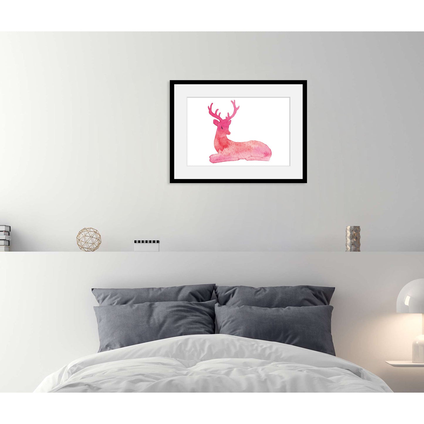 Rahmenbild - Pink Deer Wohnbeispiel