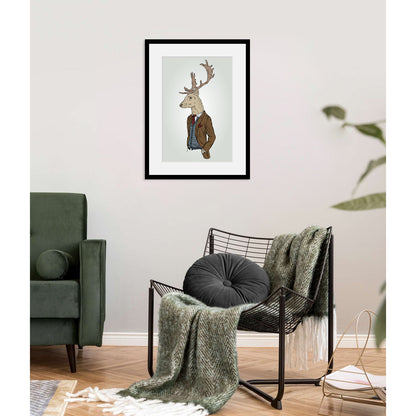Rahmenbild - Deer In A Suit Wohnbeispiel