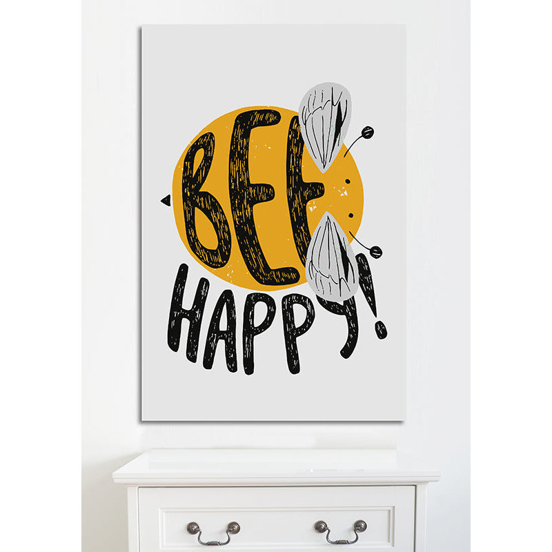 Leinwandbild - Bee Happy Wohnbeispiel