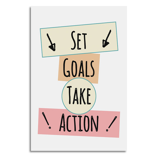 Leinwandbild - Set Goals Take Action