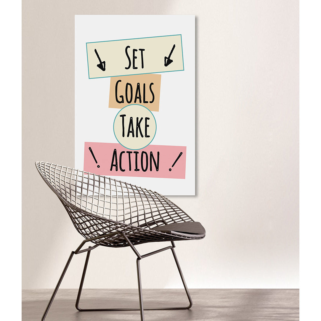 Leinwandbild - Set Goals Take Action Wohnbeispiel