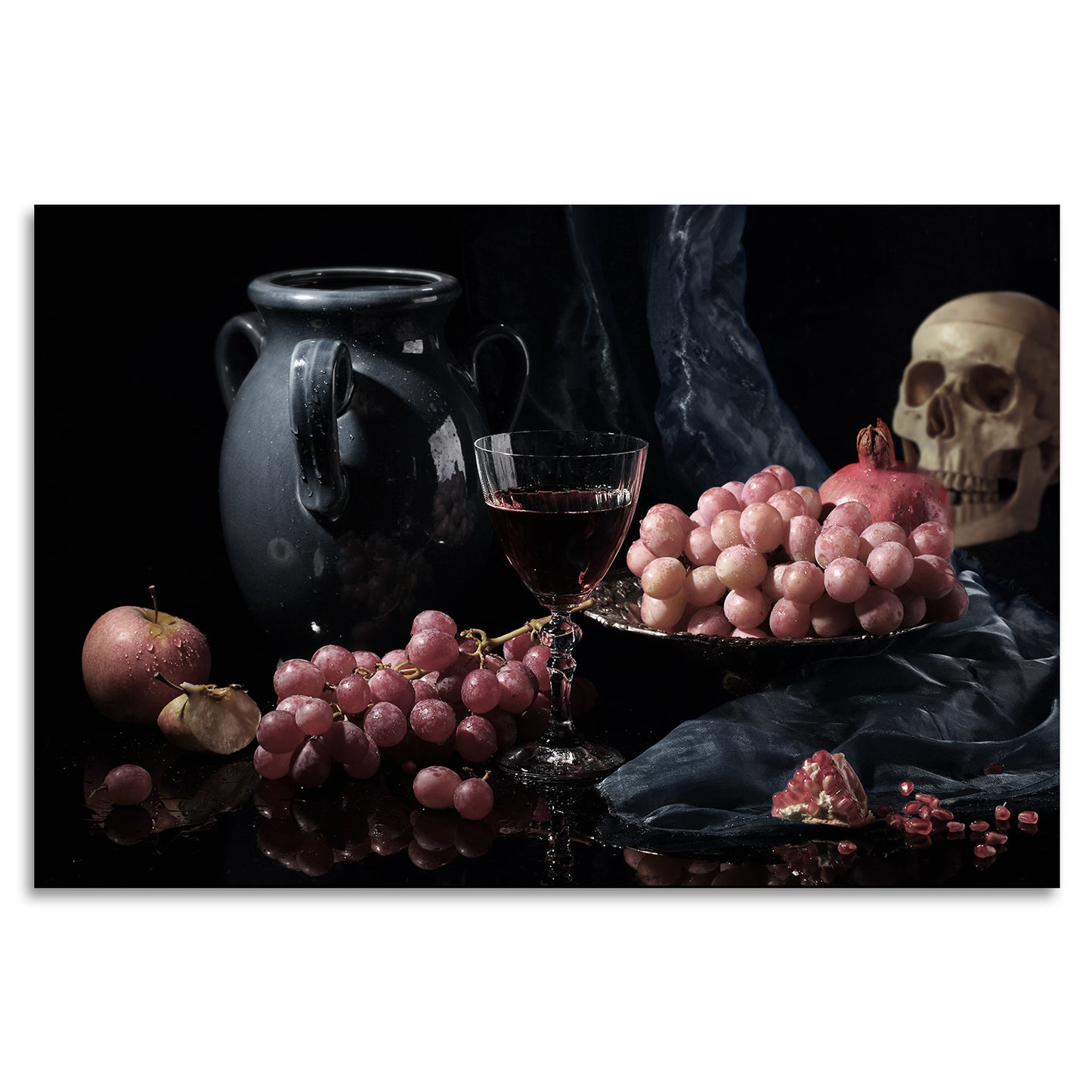 Acrylglasbild - Memento Mori Grapes
