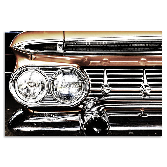 Acrylglasbild - Metallic Car Headlights