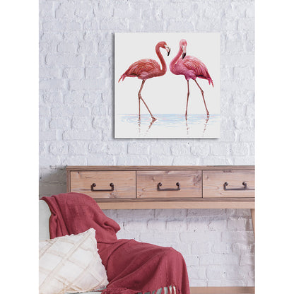 Leinwandbild - Flamingos in Love Wohnbeispiel