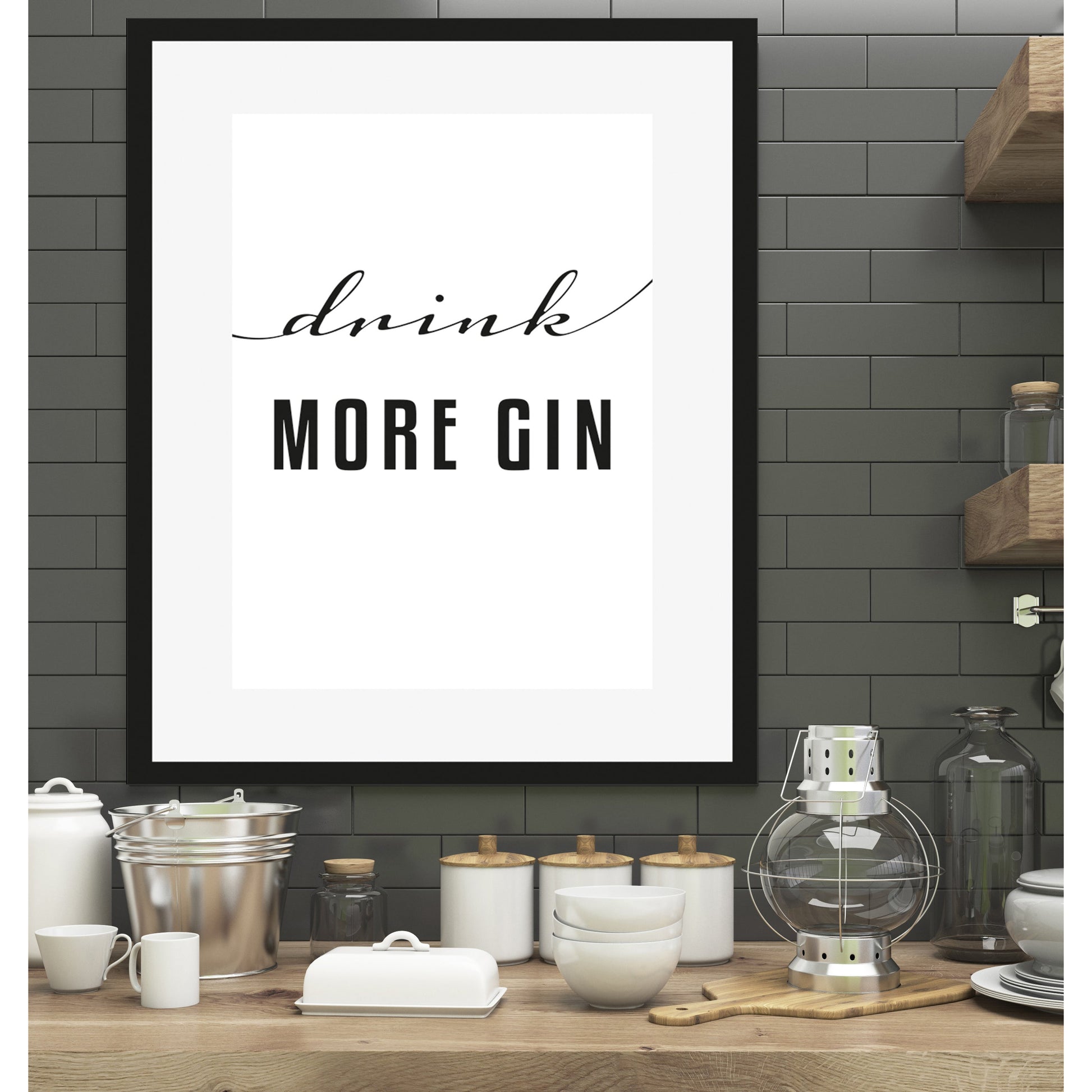 Rahmenbild - Drink More Gin Wohnbeispiel