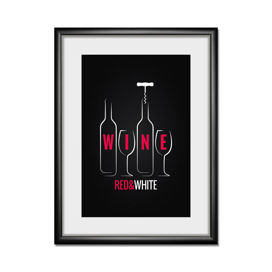 Rahmenbild - Wine - Red & White Rahmenbild