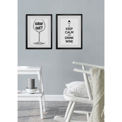 Rahmenbild - Keep Calm And Drink Wine Wohnbeispiel