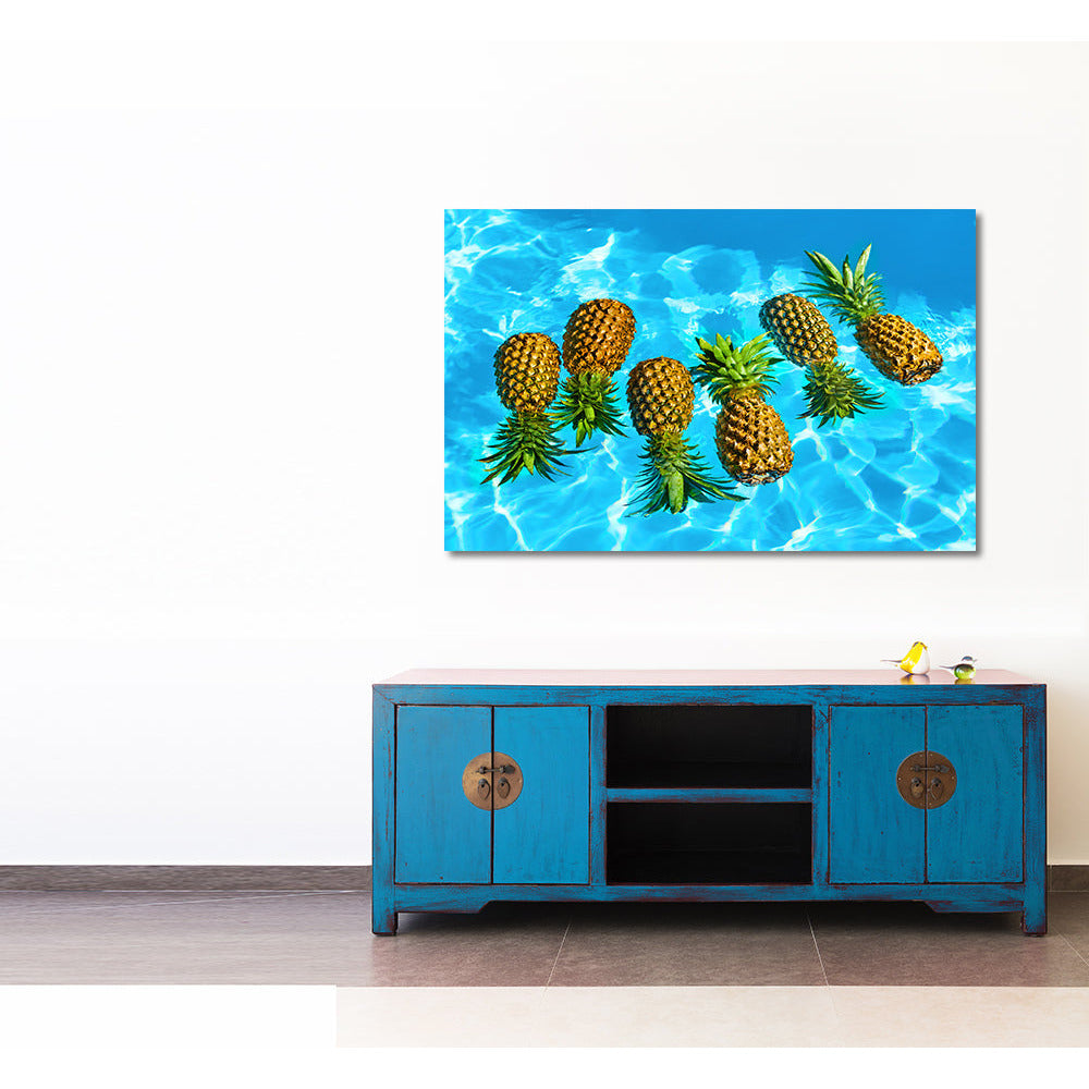 Acrylglasbild - Pineaple Pool Art Wohnbeispiel