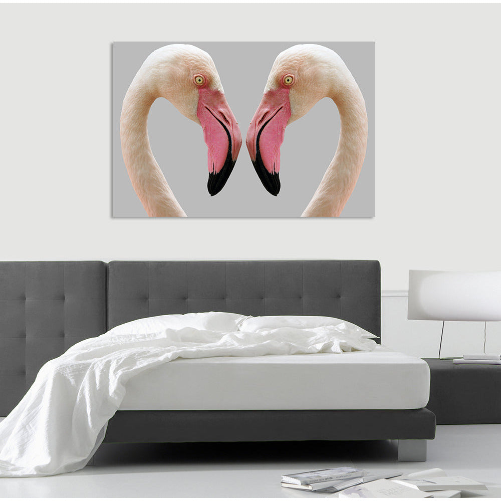 Acrylglasbild - Flamingo Love Wohnbeispiel