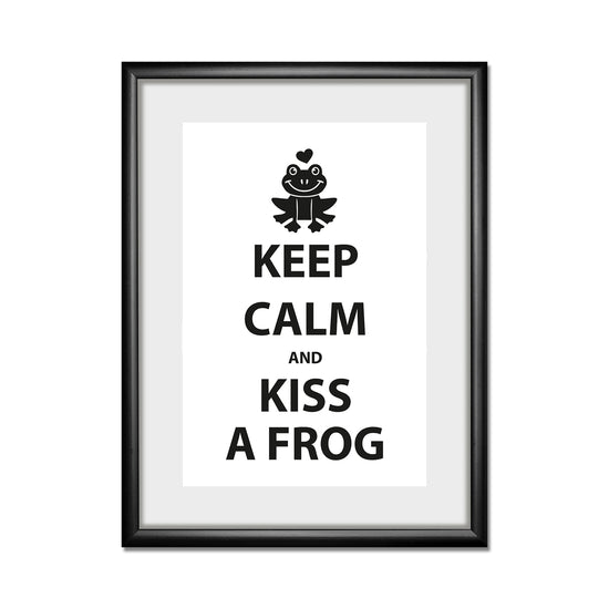 Queen Kerosin Rahmenbild - Keep Calm And Kiss A Frog