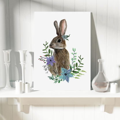 Blechschild - Flower Bunny Wohnbeispiel