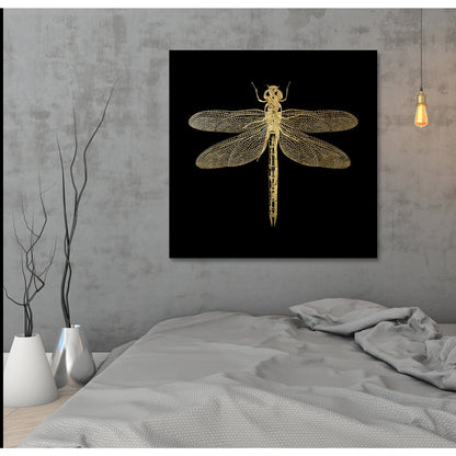 Blattgold Bild - Golden Dragonfly Wohnbeispiel