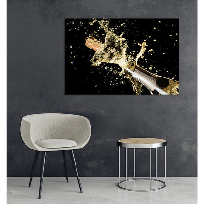 Blattgold Bild - Champagne Plopping Wohnbeispiel