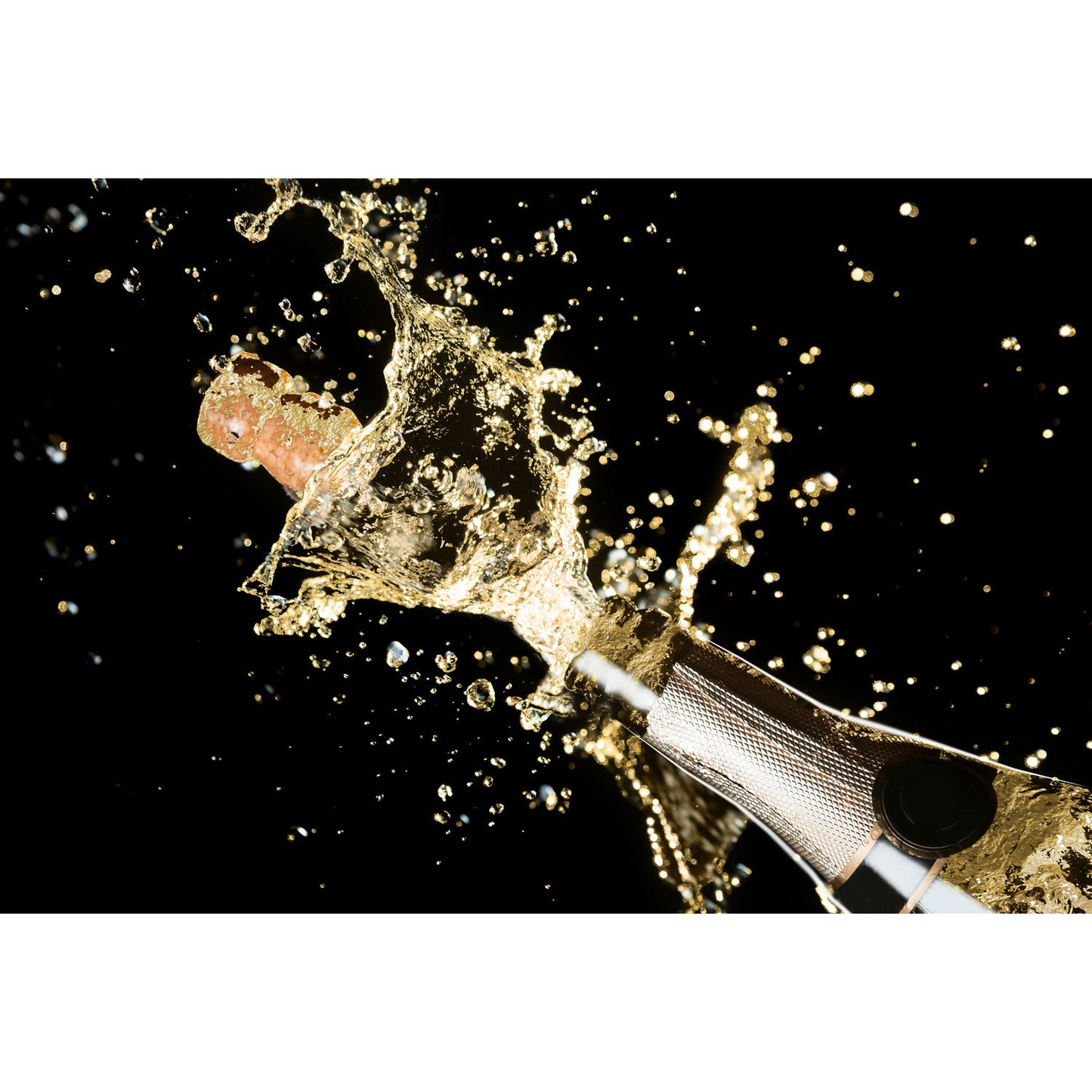 Blattgold Bild - Champagne Plopping