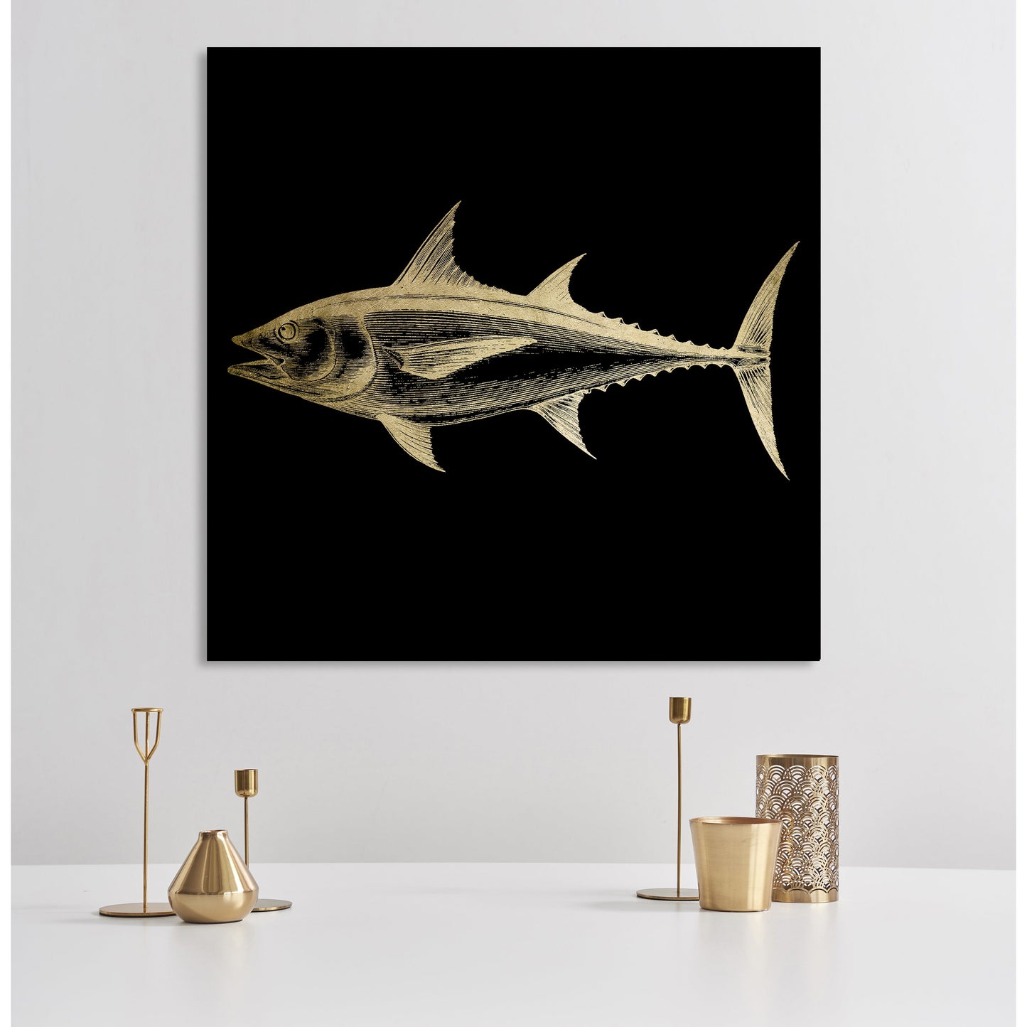 Blattgold Bild - Fish Wohnbeispiel