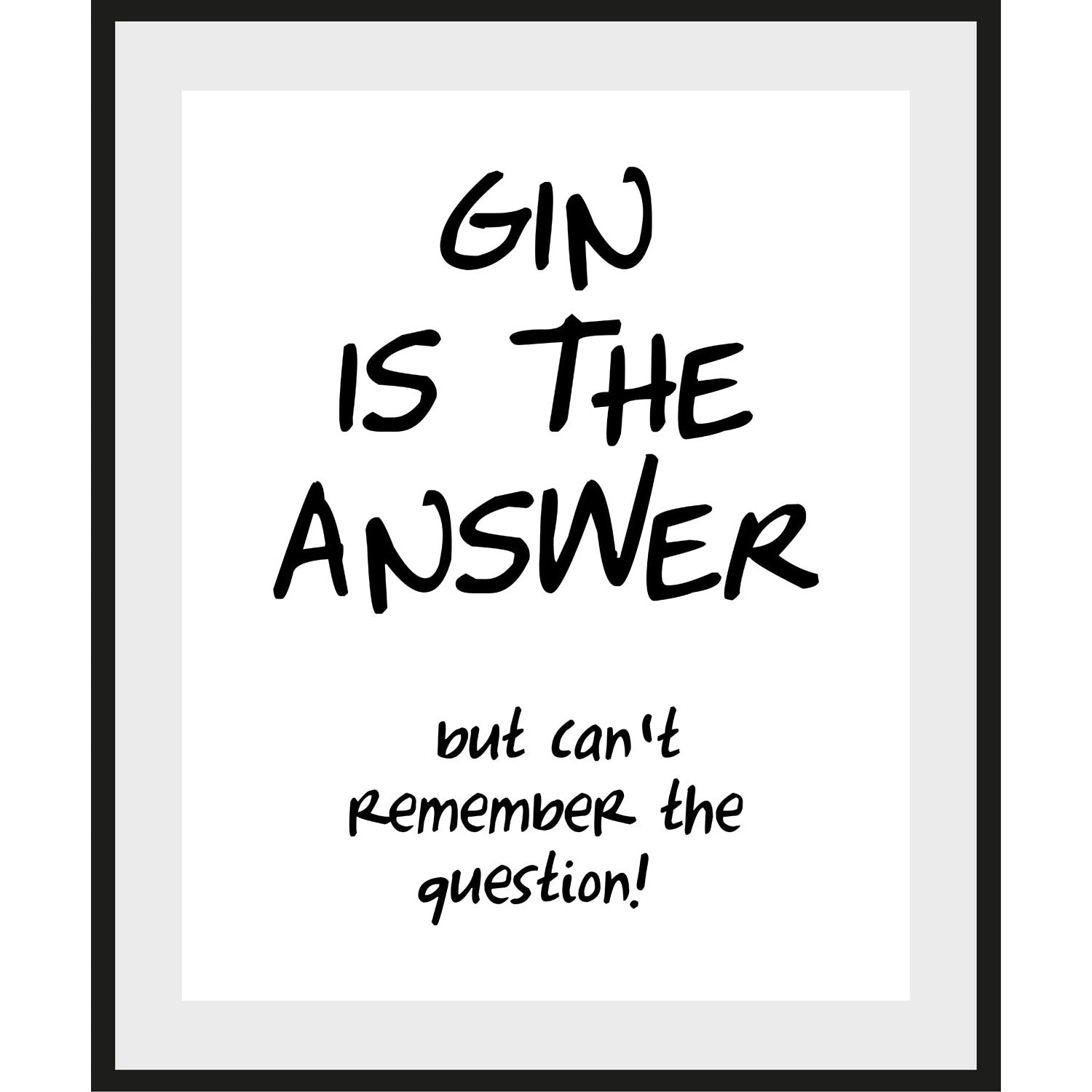 Rahmenbild - Gin is the answer