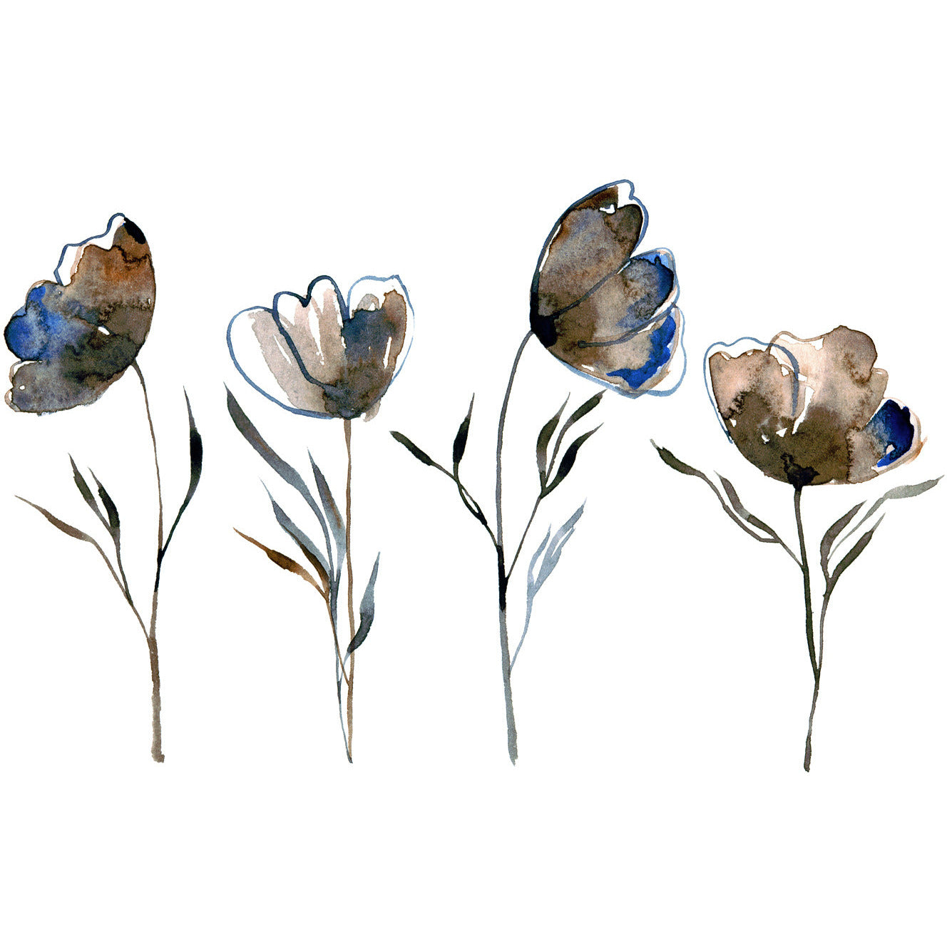 Leinwandbild - Hand painted flowers