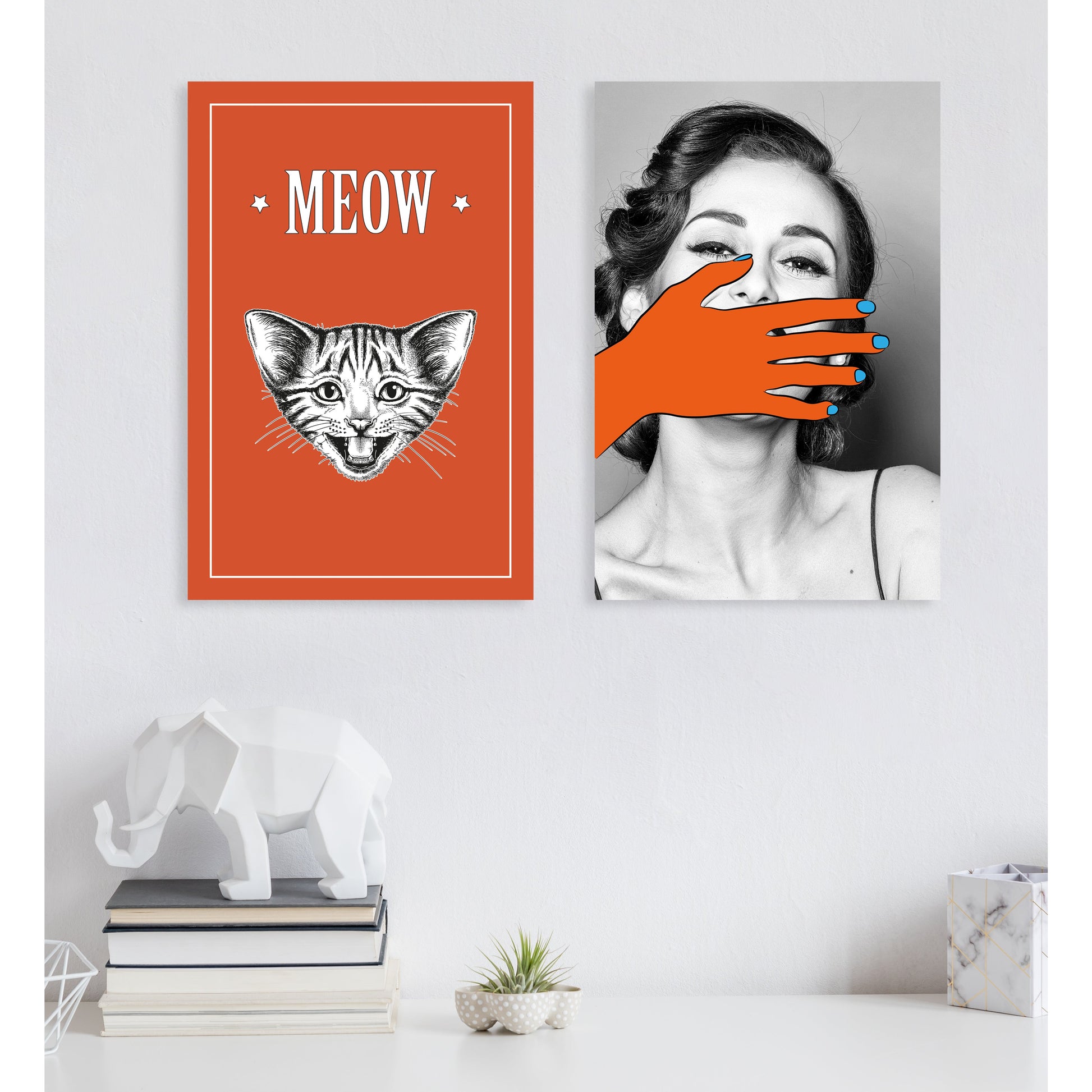 Leinwandbild - Meow Meow Wohnbeispiel