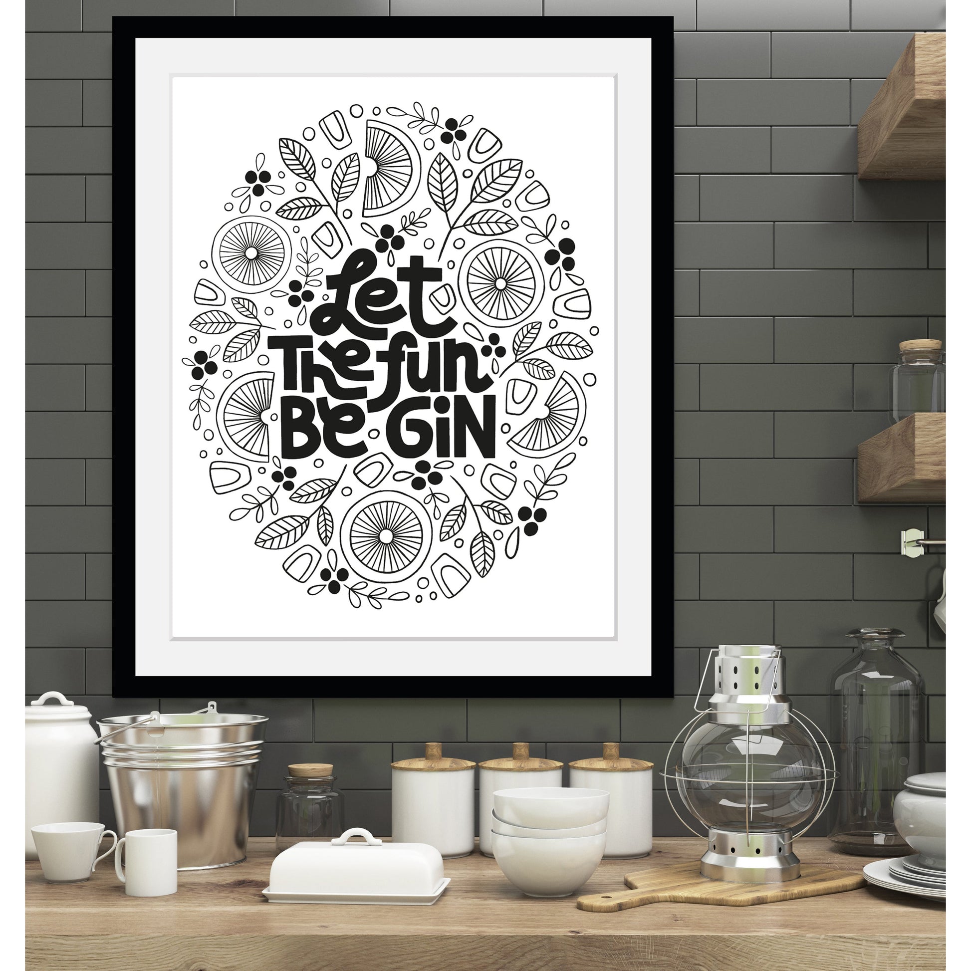 Rahmenbild - Let The Fun Be Gin Wohnbeispiel