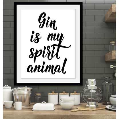 Rahmenbild - Gin Is My Spirit Animal Wohnbeispiel