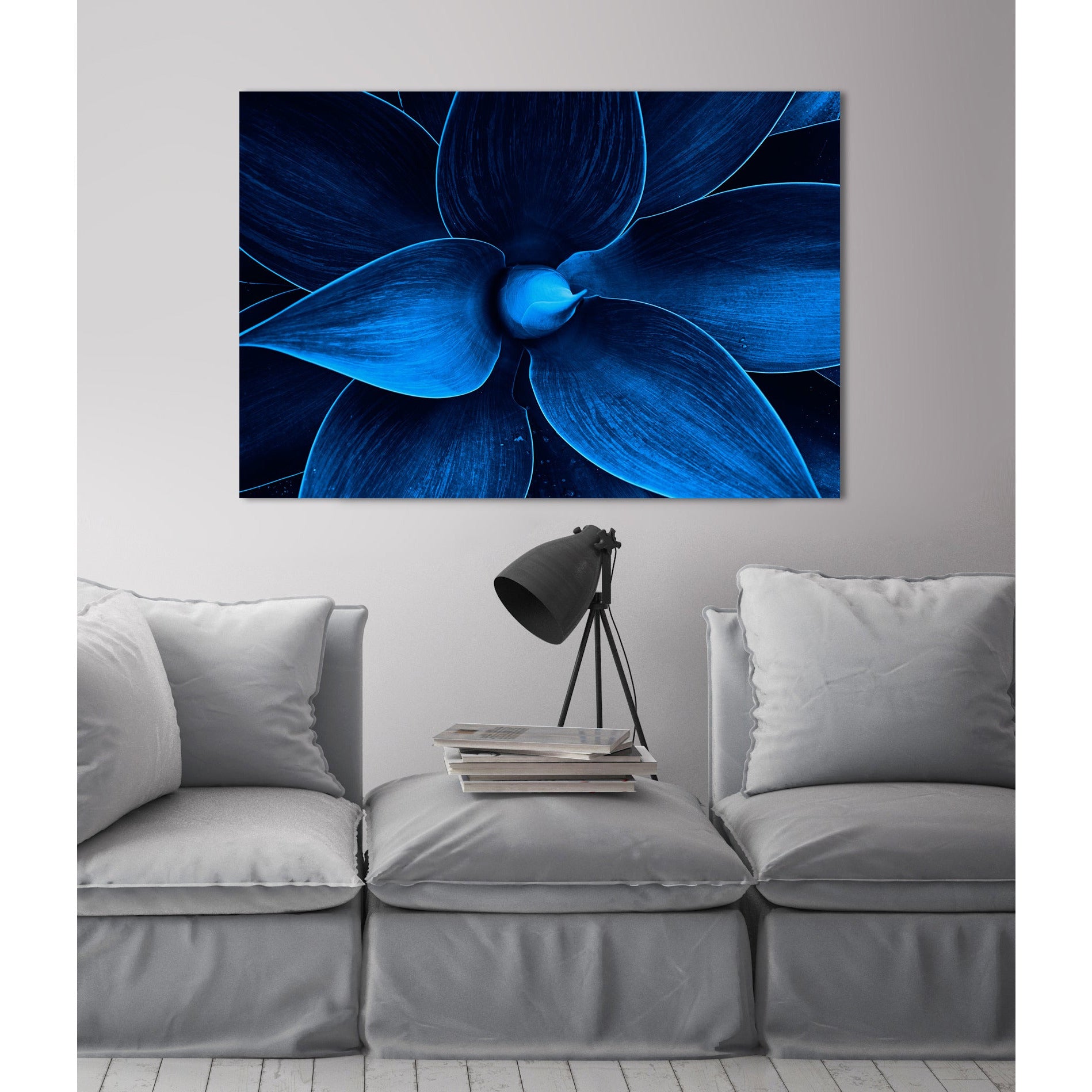 Acrylglasbild - Blue Plant Wohnbeispiel