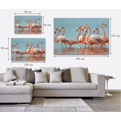 Acrylglasbild - Flamingo Group Detail