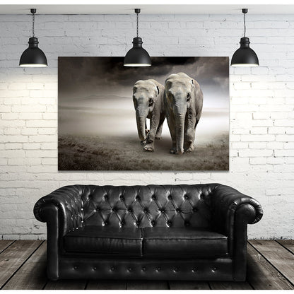 Acrylglasbild - Big Elephants Wohnbeispiel