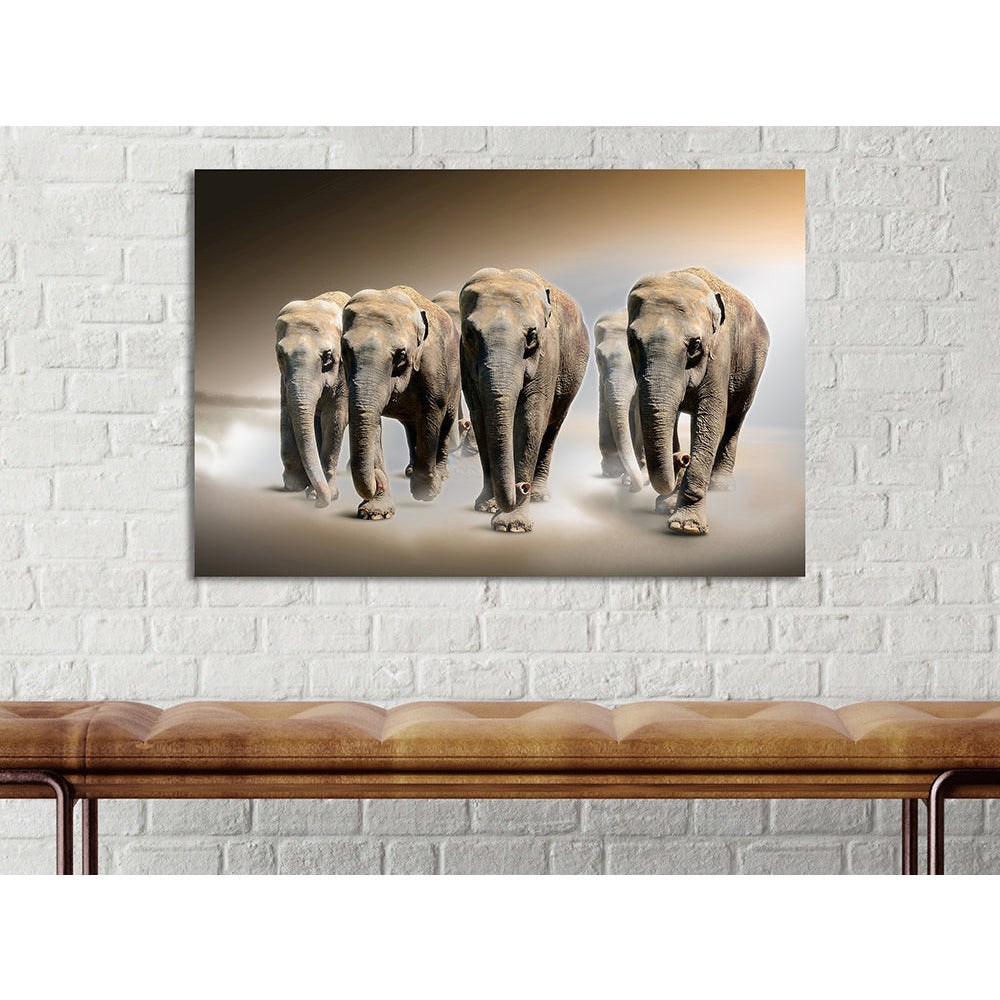 Aluminiumbild – Elephants Wohnbeispiel