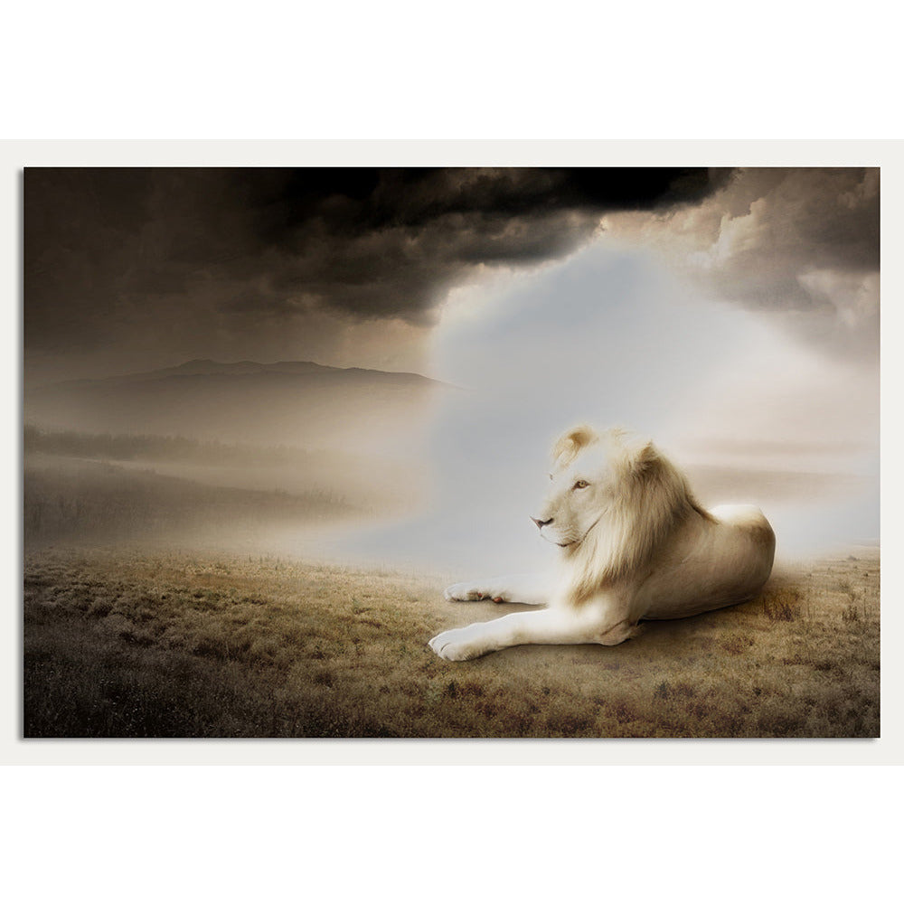 Aluminiumbild - White Lion