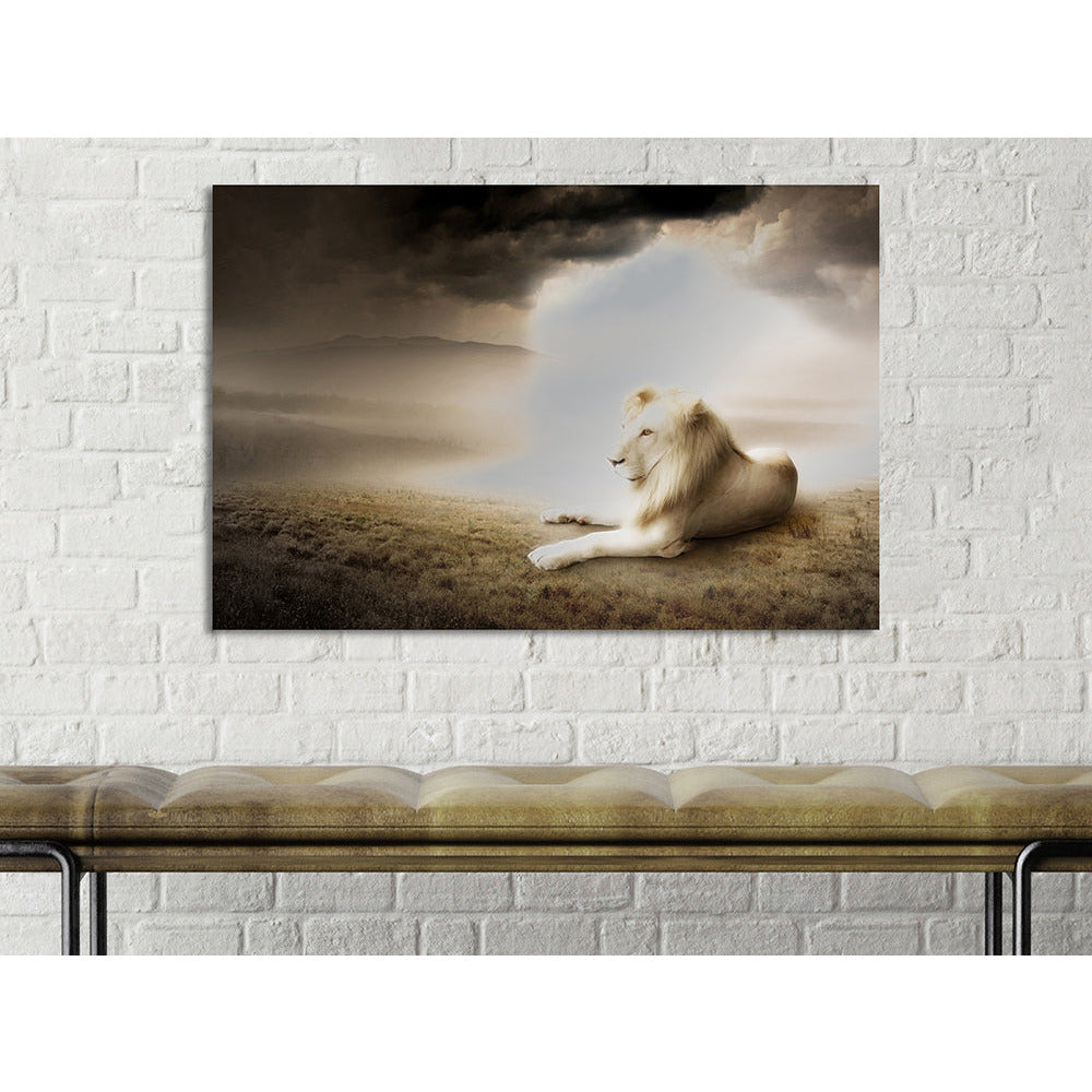 Aluminiumbild - White Lion Wohnbeispiel