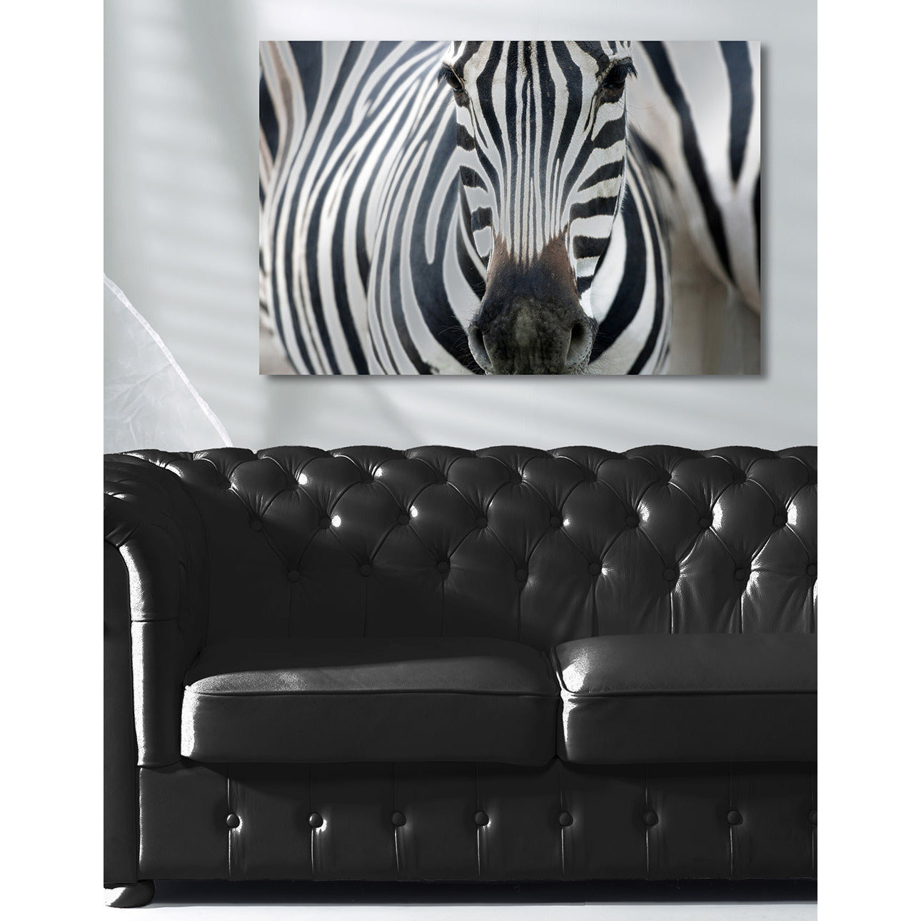 Aluminiumbild – Zebra Wohnbeispiel