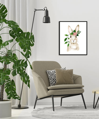 Rahmenbild -  Hase mit Pflanze - Einrichtungsbeispiel Foto