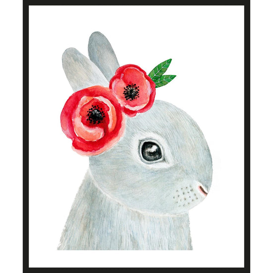 Queen Kerosin Rahmenbild - Hase mit Ohrenschmuck