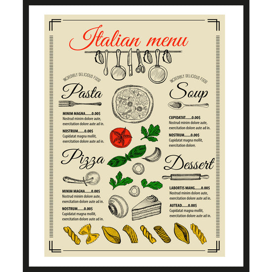 Queen Kerosin Rahmenbild - Italian Menu