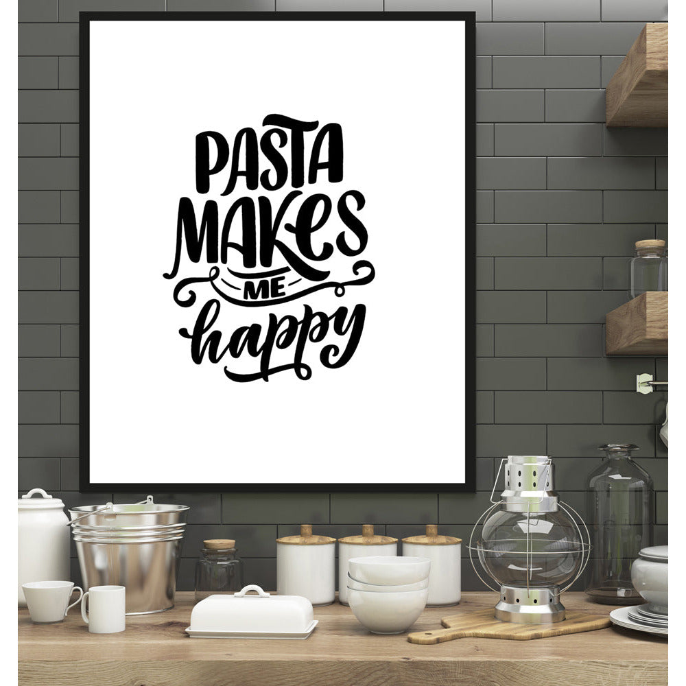 Rahmenbild - Pasta Makes Me Happy Wohnbeispiel