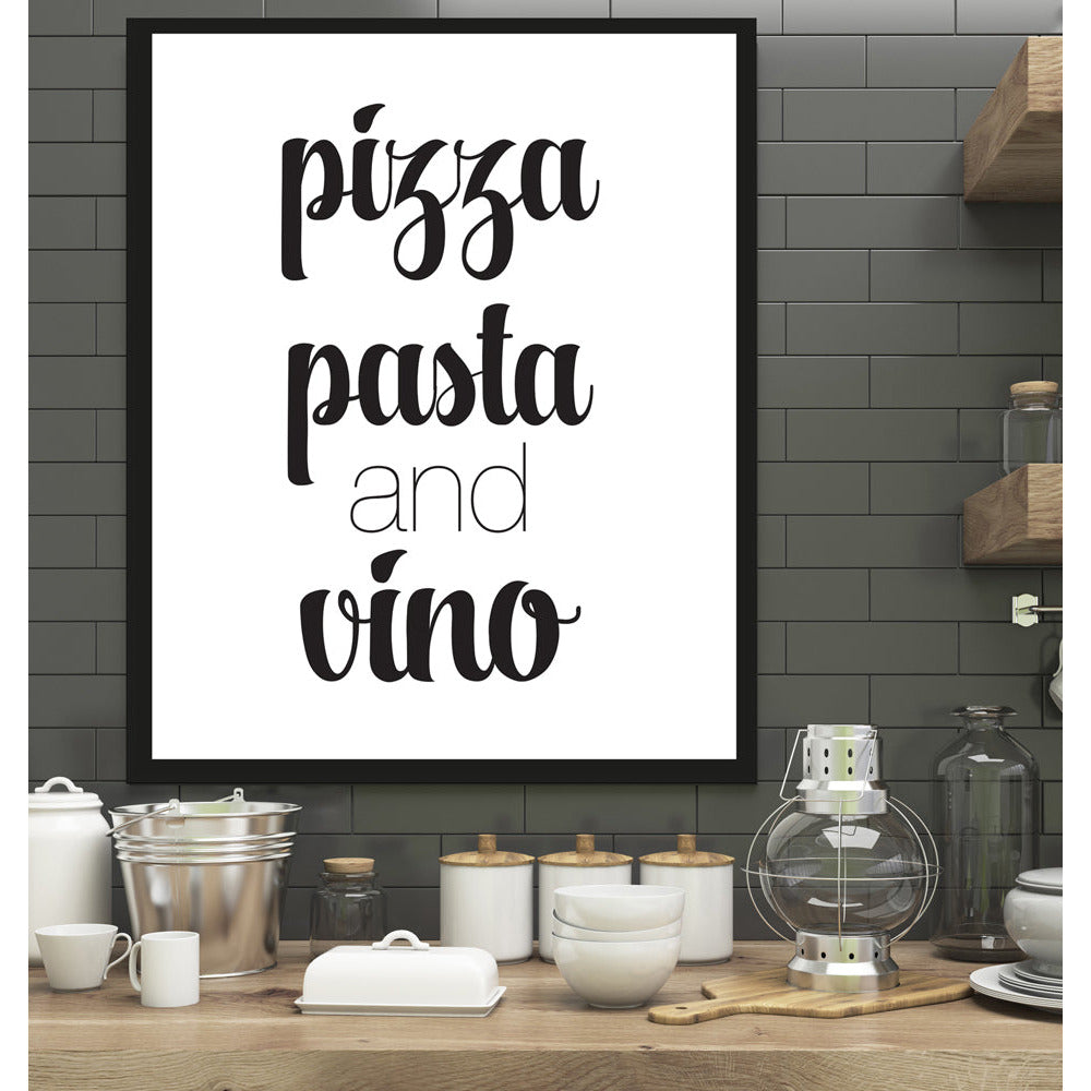 Rahmenbild - Pizza Pasta And Vino Wohnbeispiel