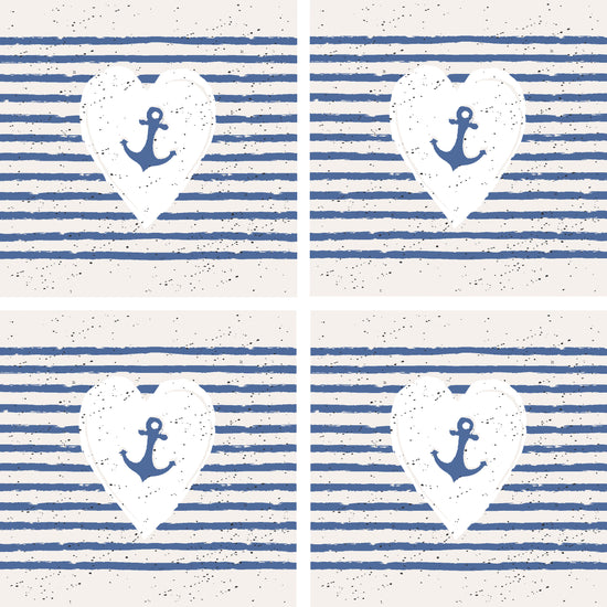 Queen Kerosin Steinuntersetzer-Set - Blue Anchor