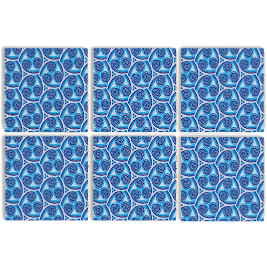 Steinuntersetzer-Set - Blue Mosaic