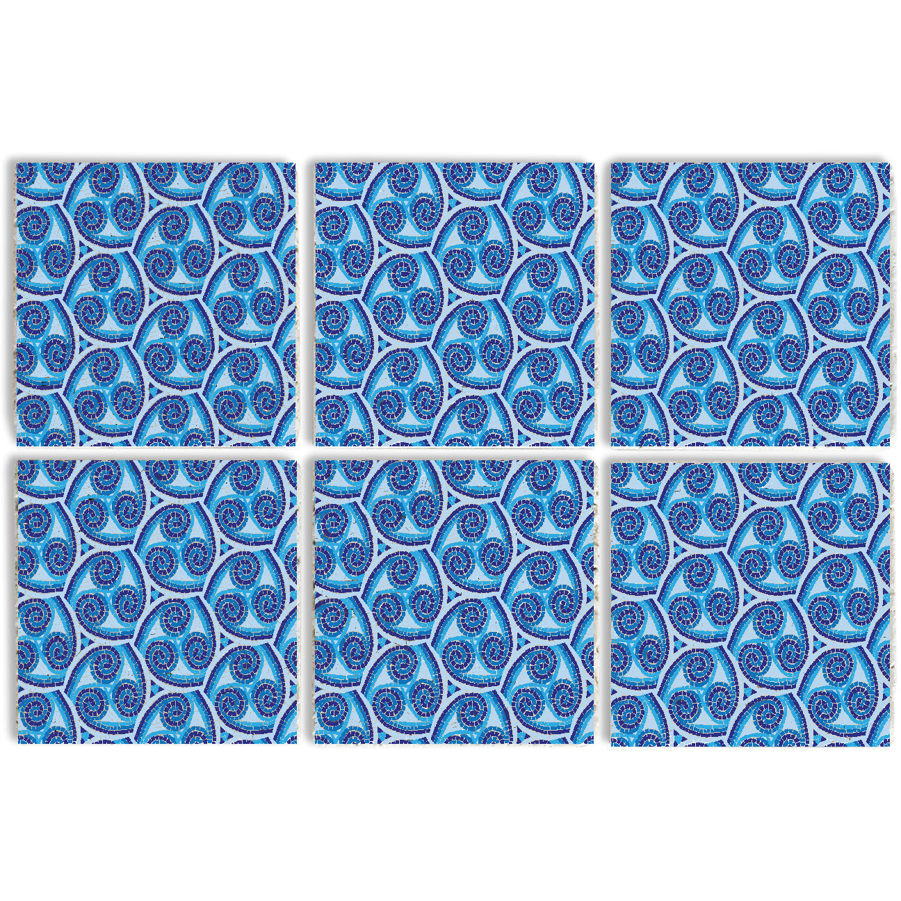 Steinuntersetzer-Set - Blue Mosaic