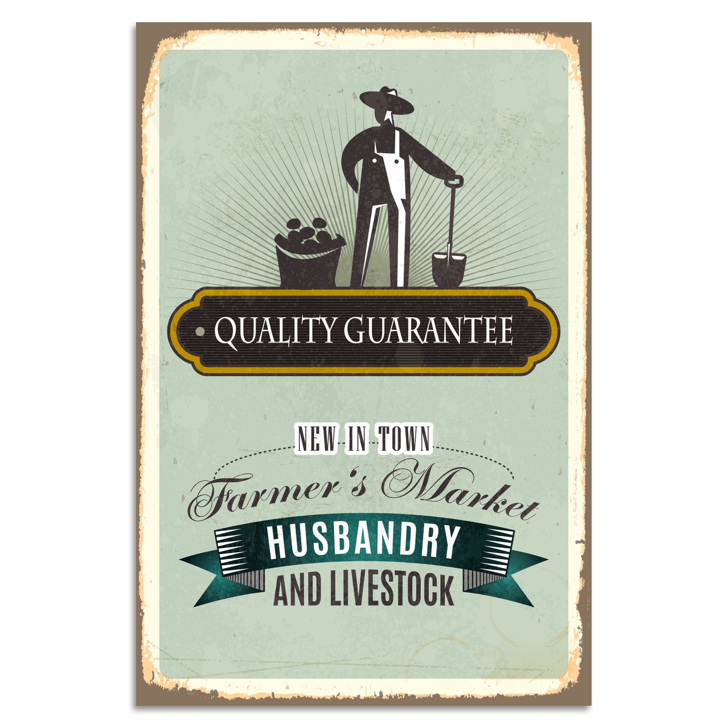 Blechschild Quality Guarantee - Farmers Market
