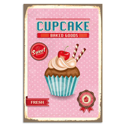 Blechschild Cupcake - Baked Goods
