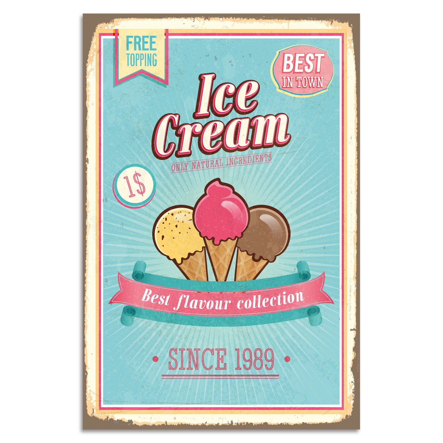 Blechschild Ice Cream - Best Flavour Collection