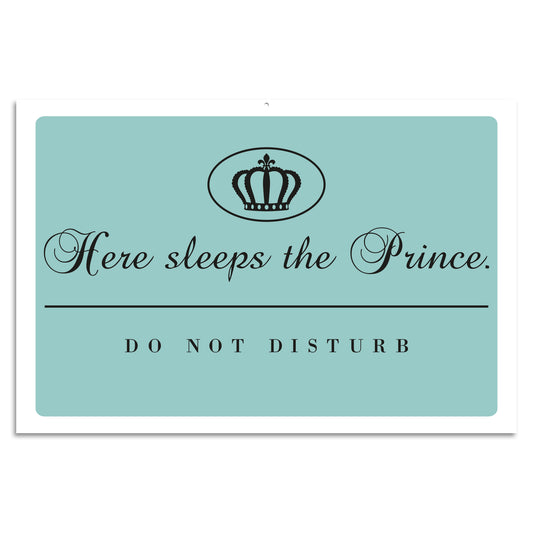 Blechschild Here Sleeps The Prince. - Do Not Disturb