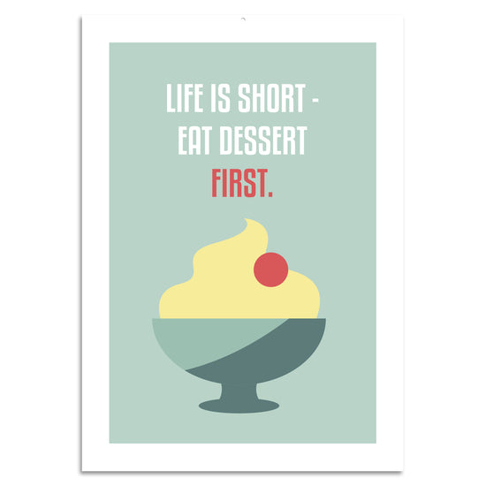 Queen Kerosin Blechschild - Life Is Short Eat Dessert First